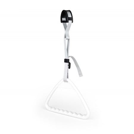 Triangular handle for bed riser, bed gallows with lifting strap and hand grip – bed handle for lifting aids, stable and adjustable, suitable for hospital bed, nursing bed
