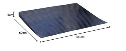 HomeCare rubber threshold ramp – (6 x 100 x 60 cm) – door threshold ramp, solid rubber door ramp, wheelchair rubber ramp, curb ramp, access ramp, threshold ramp for wheelchairs and scooters