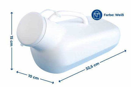 Maximex Urine Bottle Unisex, with tight closure and scale up to 800 ml, also suitable for women, dimensions (W x H x D): 32.5 x 15 x 10 cm