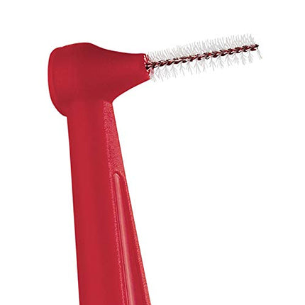 TEPE Angle Interdental Brushes Red (ISO Size 2: 0.5 mm) / Controlled cleaning of the interdental spaces, even in hard-to-reach areas / 1 x 6 Angle Interdental Brushes