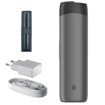 IQOS LIL SOLID 2.0 Set -KIT- Heat Notburn - in Stone Grey-Black HNB Device - for Heets, Fiit, Herbal