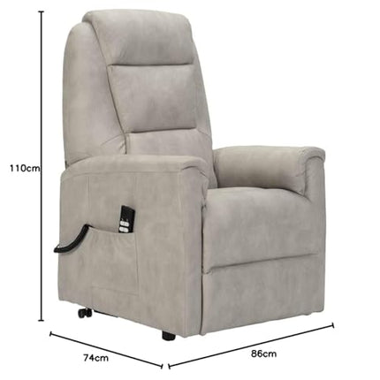POLTRONE ITALIA Rebecca 2 Motors PERSONALIZED TV armchair with stand-up aid Medical device 2 wheels Micro-spring seat Faux leather Light grey