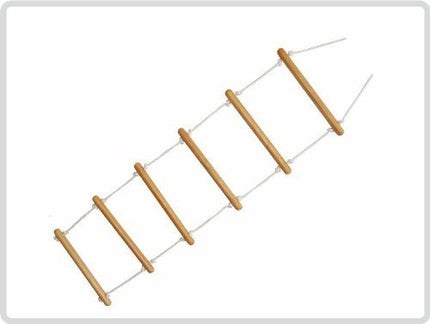 Bed ladder 160 cm long - rope ladder, standing aid, 6 shaped round wooden sticks