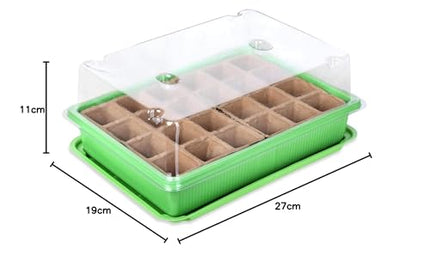 Schramm® 6 piece cultivation set greenhouse cultivation tray pots indoor greenhouse 27 x 19 x 11 cm for 144 cultivation pots cultivation set mini greenhouse