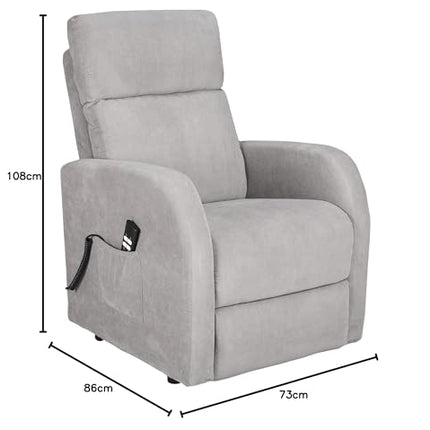 Sime EL-2 ADJUSTABLE electric recliner with 2 motors, independently adjustable backrest and footrest. 4 wheels move the user. Removable and washable cover. Grey TV chair.