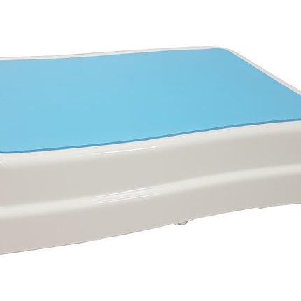 FabaCare bathtub entry aid, bath steps, entry aid, toilet stool, step aid, non-slip bathtub steps, aid for the bathroom, anti-slip rubber feet, white-blue, stackable