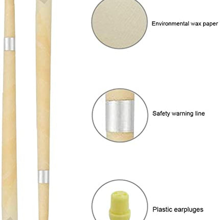 Natural ear candles beeswax candles, fragrance organic plant material, hollow cone candles 16 pieces, hollow cone candles with 8 protective discs