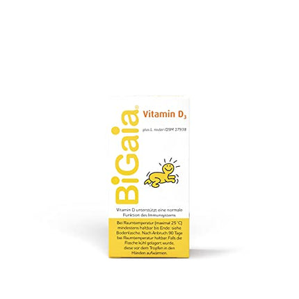 BiGaia Drops Plus Vitamin D3, 10ml, with natural lactic acid bacterium L. reuteri to support the intestinal flora, for infants from birth