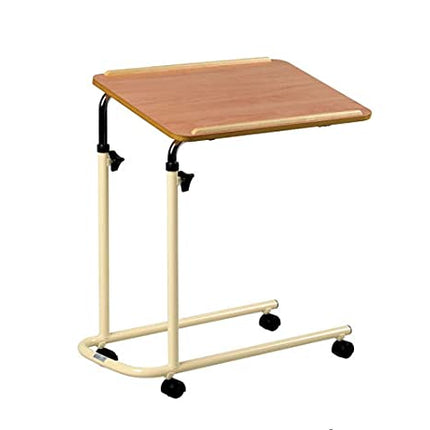 Peformance Health Overbed Table with Wheels, Height Adjustable, Lightweight Chair/Bed Table for Elderly, Use for Meals, Work and Activities, 66 x 64 x 46 cm, Flat Packed Version