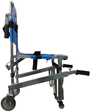 JYLT Stair Chair -ST008 Ambulance Firefighter Evacuation Medical Transport Chair with 4 Wheels and Patient Restraint Belts, 350 lbs Capacity, Blue