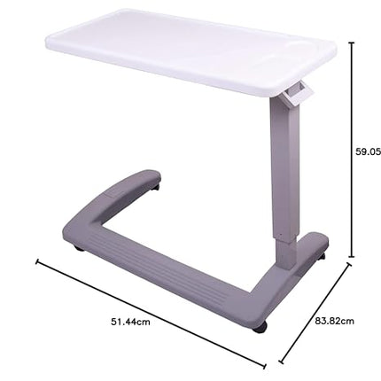 Carex Overbed Table – Flat Roll-Up Bed Table with Adjustable Height – Over the Bed Table for Home