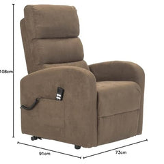 POLTRONE ITALIA Jessica 2 Motors PERSONALIZED recliner chair with medical device 4 wheels micro spring seat fluffy brown
