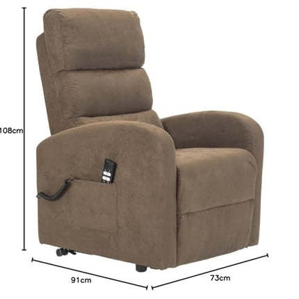POLTRONE ITALIA Jessica 2 Motors PERSONALIZED recliner chair with medical device 4 wheels micro spring seat fluffy brown