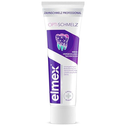 elmex Toothpaste Professional Opti-enamel Sealing &amp; Strengthening 75ml – medical tooth cleaning with amine fluoride seals the tooth enamel – protects against tooth enamel loss