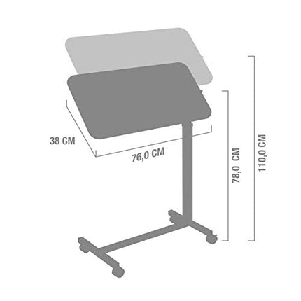 Teqler robust nursing table, side table, and bedside table. Height-adjustable and swiveling.