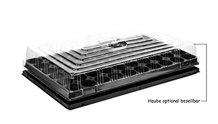 BigDean 4X Growing Tray Pro 60 Planting Holes Ø 4.7 cm &amp; Saucer Planting Tray Growing Tray Potting Tray 53 x 31 cm