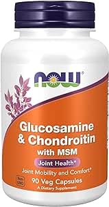 Now Foods, Glucosamine &amp; Chondroitin with MSM, 90 Gluten-Free Capsules, 1100mg Glucosamine Sulfate, 1200mg Chondroitin Sulfate &amp; 300mg Methylsulfonylmethane per Dose, Soy-Free, GMO-Free, Unflavored