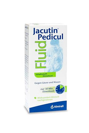 Jacutin Pedicul Fluid, effective treatment for head lice, the 10-minute solution against head lice, larvae, and nits, suitable for all ages, 100 ml