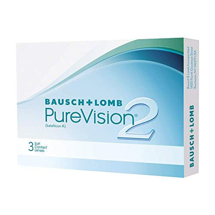 Bausch + Lomb PureVision 2 monthly lenses, very thin spherical contact lenses, soft, 6 pieces / BC 8.6 mm / DIA 14 / -2.50 diopters
