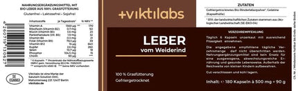 Grass-fed beef liver - 100% grass-fed from sustainable pasture farming in Sweden - Freeze-dried for maximum nutrient density - Naturally rich in vitamins A &amp; B12 - 180 capsules