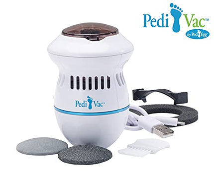 PediVac - electric callus remover - rechargeable - callus planer - callus rasp - foot care - pedicure - 2 attachments [coarse &amp; fine]