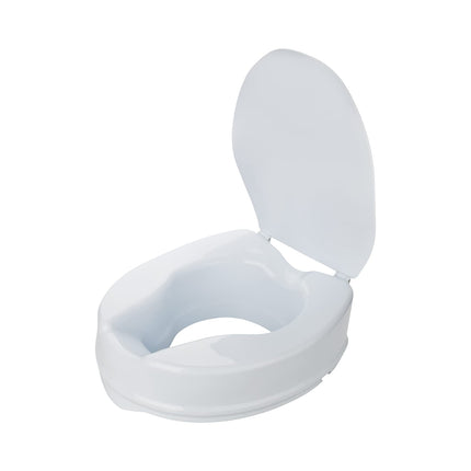 flexilife raised toilet seat with lid for seniors - optionally 10cm or 15cm - toilet seat raiser, toilet seat attachment, toilet raiser (10 cm)