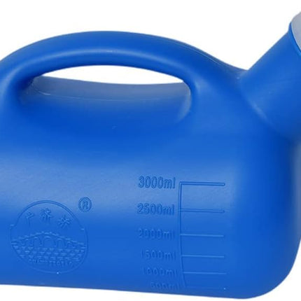 WOOLUCK® Urinal Bottle for Men 3000ml, Pee Bottle for Men with Lid, Urinal Bottle for on the Go, Hospital, Outdoor, Car, Camping - Blue