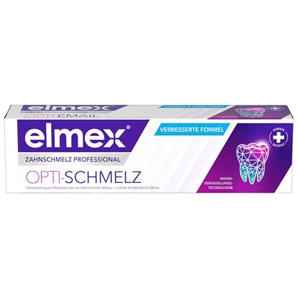 elmex Toothpaste Professional Opti-enamel Sealing &amp; Strengthening 75ml – medical tooth cleaning with amine fluoride seals the tooth enamel – protects against tooth enamel loss