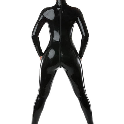 Palace Civet Latex Rubber Catsuits Fitted Back Zipped Customized 0.4mm, Black, Custom