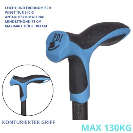 Antar Soft Step blue aluminum FDI Soft Step walking stick, blue, 360 g