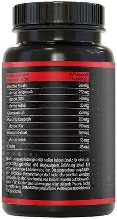 BRNR TURBO BRNR Instant Metabolism Formula with Choline, Green Tea Extract, Glucomannan, Garcinia Cambogia, Guarana, 120 Capsules