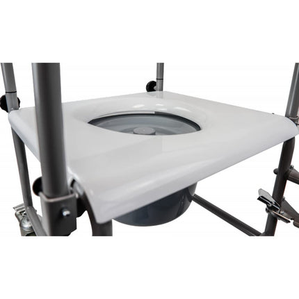 Trendmobil TSF toilet chair, mobile toilet wheelchair with HMV number 18.46.02.0059, including padded seat and bucket, load capacity up to 120 kg