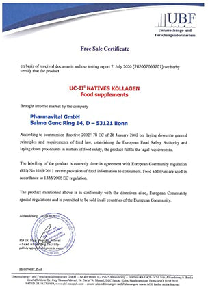 Pharmavital UC-II Native Collagen, 60 Capsules, High-Dose Collagen Capsules from Germany, Collagen-Vitamin C Combination Supplement