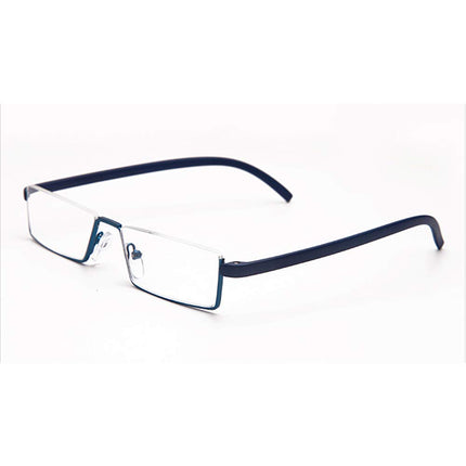 KoKoBin 2 pieces reading glasses with ultra-light TR90 frame reading aid half glasses made of metal frame with half-frame vision aid with glasses case for women and men +1.5