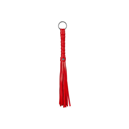 EIS, BDSM, short whip, multi-tailed, handy, with holding ring, color: red