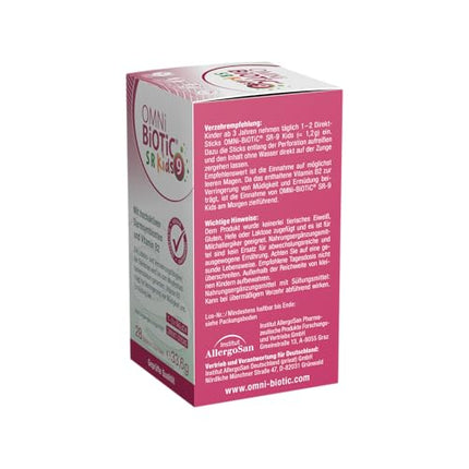 OMNi BiOTiC SR-9 Kids | 28 Sticks | 9 Bacterial Strains | Melt directly on the tongue | Vegan | Gluten-free | Lactose-free