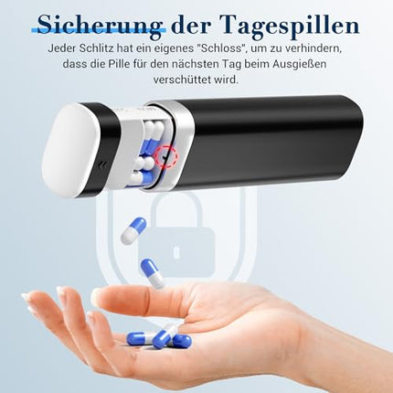 7-Day Pill Box, Betife BPA-Free Daily Pill Box, Weekly Travel Medicine Box, Pill Box for Vitamins, Medications, Pills, Tablet Organizer for on the Go (Black)