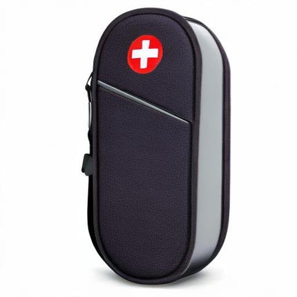 SITHON EpiPen Medical Carrying Case, Portable Emergency Bag Insulated Medication Bag Organizer for 2 EpiPens, Asthma Inhaler, Anti-Histamine, Auvi-Q, Allergy Medicine Essentials, (Black)