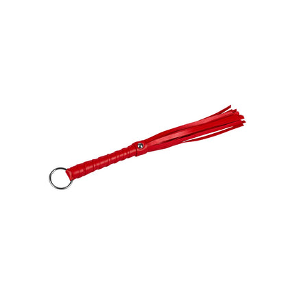 EIS, BDSM, short whip, multi-tailed, handy, with holding ring, color: red