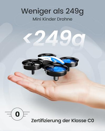 Holy Stone HS210 Mini Drone for Kids, RC Quadcopter Nano Drone with 3 Batteries, 21 Min. Long Flight Time, Auto Altitude Hold, 360° Rolling, Headless Mode, One Key Start, Indoor Gift for Beginners, Blue, C0