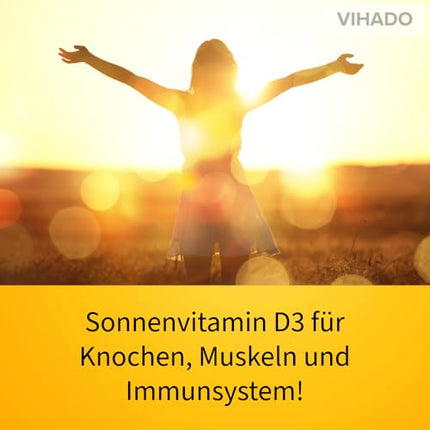 Vihado Vitamin D3 K2 Drops High Dose for Adults, XXL Pack with 1000 IU Vitamin D3, Premium Purity without Additives, 50 ml (1,700 Drops)