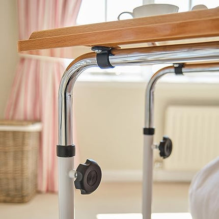 NRS Healthcare Bed and Chair Table with Castors