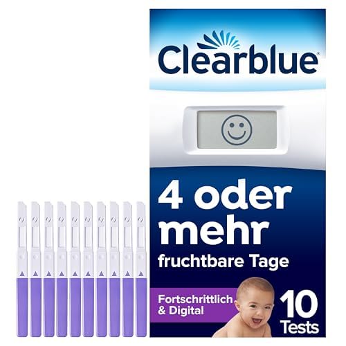 Clearblue Fertility Ovulation Test Kit, 10 Tests + 1 Digital Test Holder, Advanced Digital Female Fertility/Ovulation Test (Tests 2 Hormones), Get Pregnant Faster
