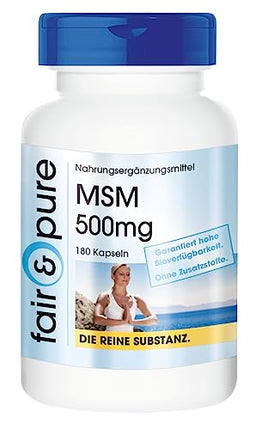 Fair &amp; Pure® - MSM 500mg Capsules - 180 Capsules - Methylsulfonylmethane - vegan - without magnesium stearate