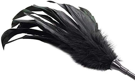 Deluxe Feather Tickler, Love Feather Leather Flogger Whip Bondage Paddle Set Bed Restraints Sex Toy with Blindfold Eye Mask