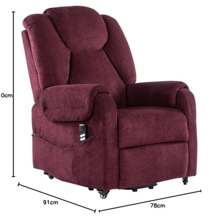 POLTRONE ITALIA Sofia 2 Motors PERSONALIZED TV armchair with electric stand-up aid Medical device 2 wheels Micro-spring seat stain-resistant senior armchair relax chair Red