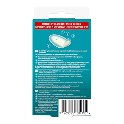 Compeed Blister Plasters Medium Value Pack - Hydrocolloid plasters for blisters on the heels, 1x 12 pieces