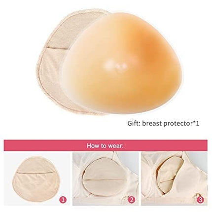 ONEFENG Mastectomy Breast Prosthesis for Women, Triangle Mastectomy Prosthesis Silicone Breast Concave Bra Enhancer Inserts Pads (1 Piece)