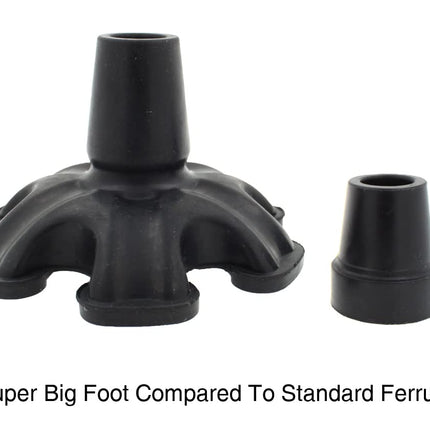 Large 19mm rubber base with six spikes for better stability - self-standing - for walking sticks - by Lifeswonderful
