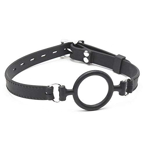 Eysilk silicone ring gag bondage ball gag mouth gag ball gag, fetish and SM lover sex toy black Ø3.7cm
